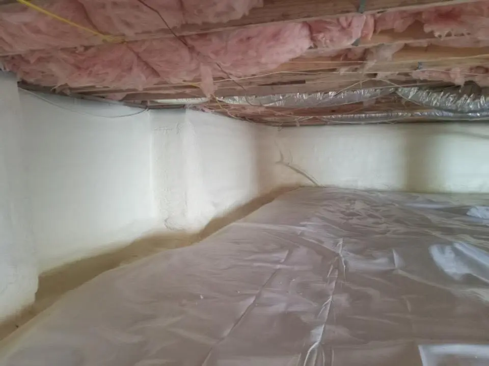 Crawl space encapsulation with closed-cell spray foam for Roof Maintenance in Huntington
